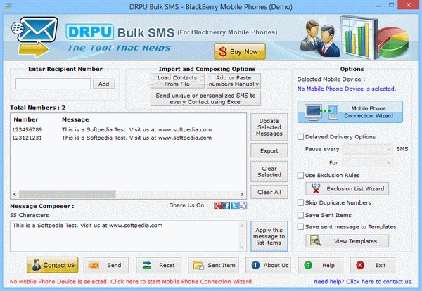 DRPU Bulk SMS - BlackBerry Mobile Phones Crack + Keygen Updated