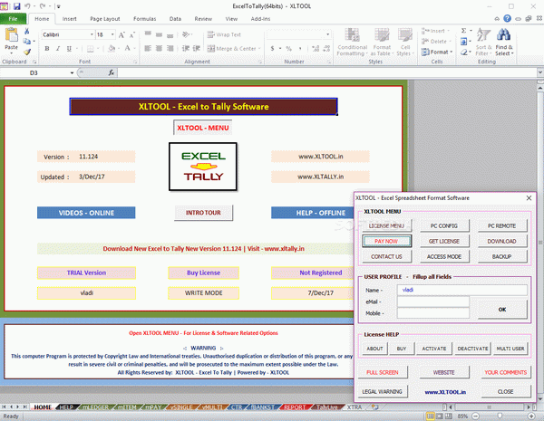 XLTOOL - Excel To Tally Software Crack With Serial Key Latest