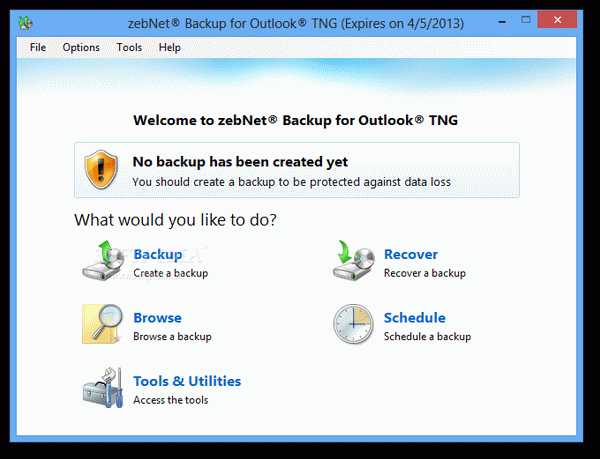 zebNet Backup for Outlook TNG Crack + Keygen