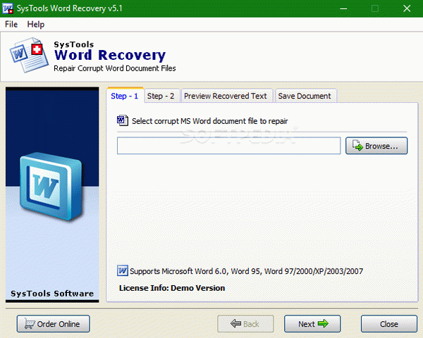 SysTools Word Recovery Crack + License Key Download