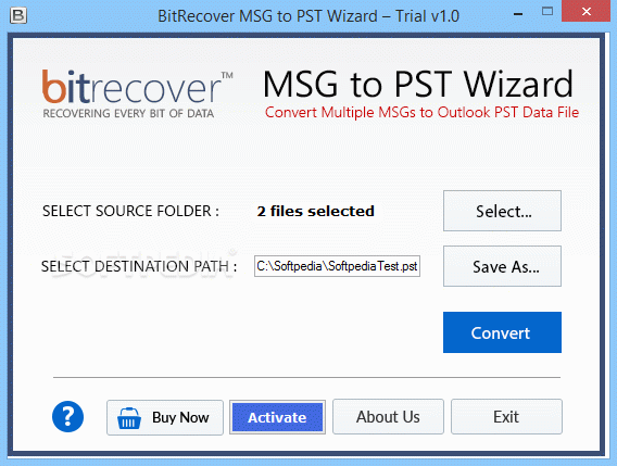 BitRecover MSG to PST Wizard Crack With Activator